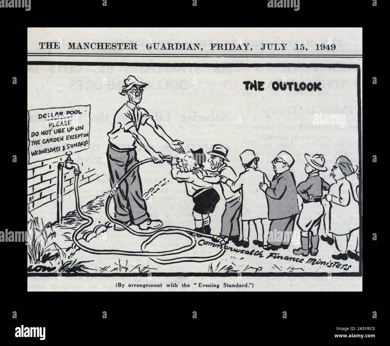 1940 La conférence de Bretton Woods, le dollar des États-Unis liée à la livre sterling à un taux favorable. Cependant le livre est venu sous la pression extrême après la Seconde Guerre mondiale et a été dévalué en 1949, menant à d'autres dévaluations monétaires. C'est le début de l'US Dollar devenir l'économie la monnaie dominante. Banque D'Images