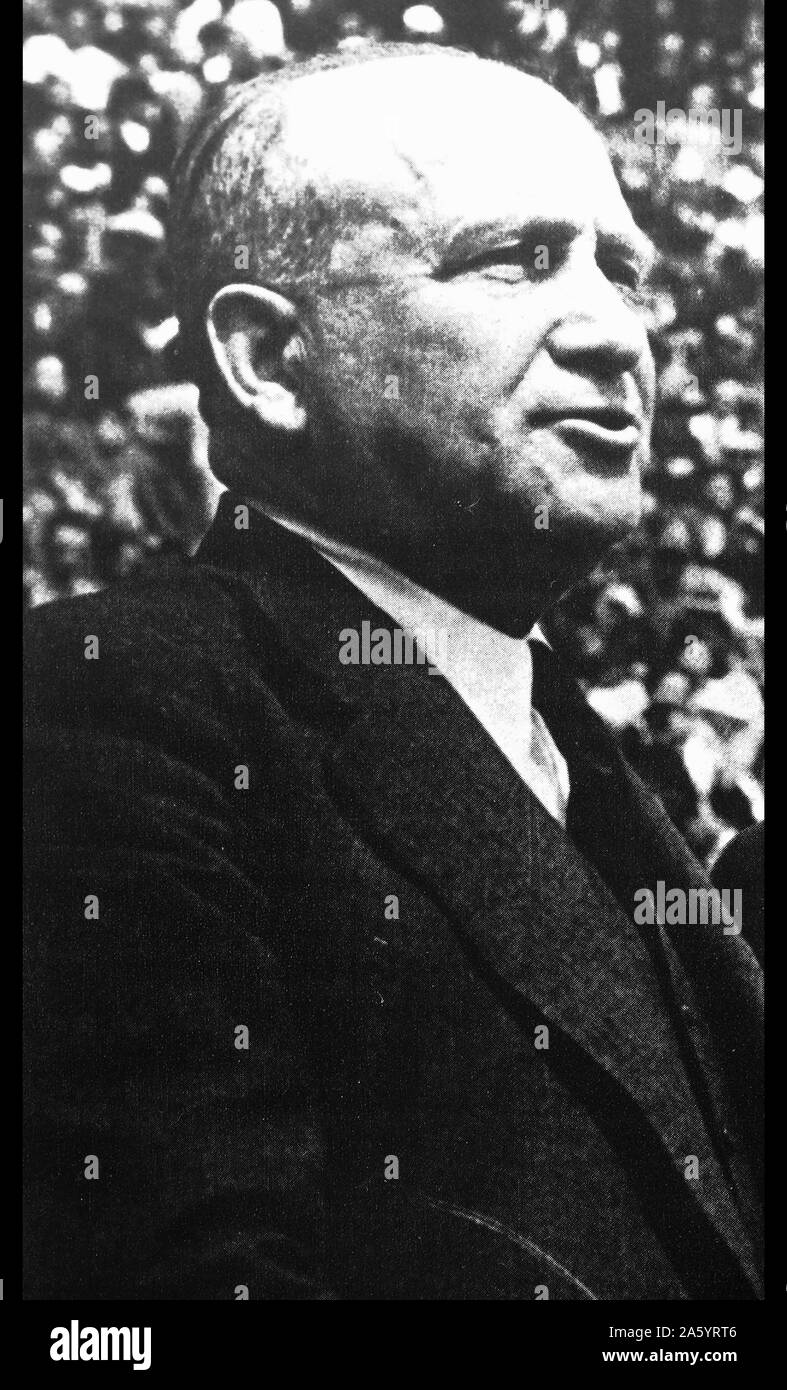 Francisco Largo Caballero (1869 - 1946) homme politique espagnol de syndicaliste. Il a été l'un des dirigeants historiques du parti socialiste ouvrier espagnol (PSOE) et de l'Union Générale des Travailleurs (UGT). En 1936 et 1937 Caballero a été Premier Ministre de la Deuxième République espagnole pendant la guerre civile espagnole. Banque D'Images