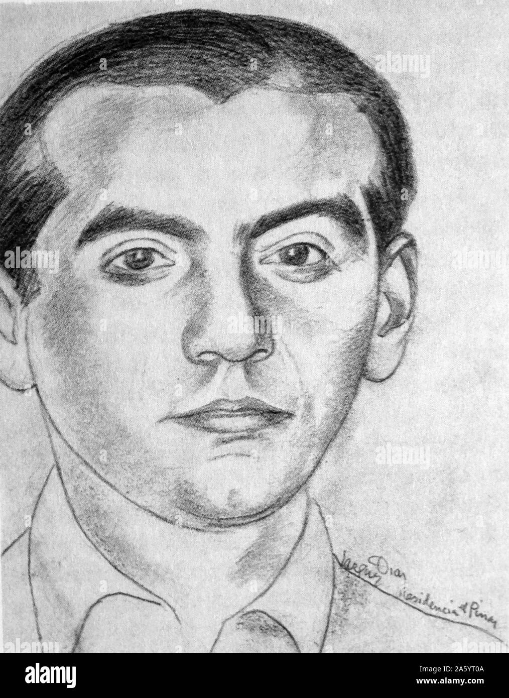 Federico García Lorca, (centre) 1898 - 19 août 1936 ; espagnol, poète, dramaturge et directeur de théâtre. Banque D'Images