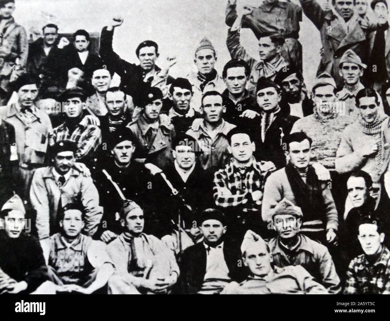 Bataillon Garibaldi de la 9e brigade mixte, une partie de la Brigade internationale italienne des combats durant la guerre civile espagnole, 1936' Banque D'Images Bataillon Garibaldi de la 9e brigade mixte, une partie de la Brigade internationale italienne des combats durant la guerre civile espagnole, 1936' Banque D'Images