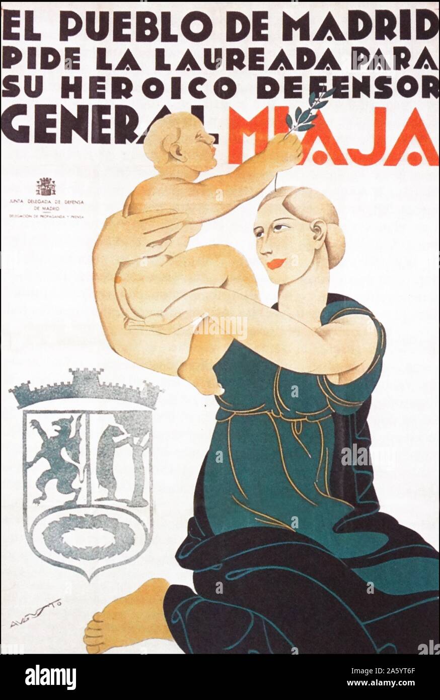 Affiche de propagande du gouvernement républicain pendant la guerre civile espagnole Banque D'Images