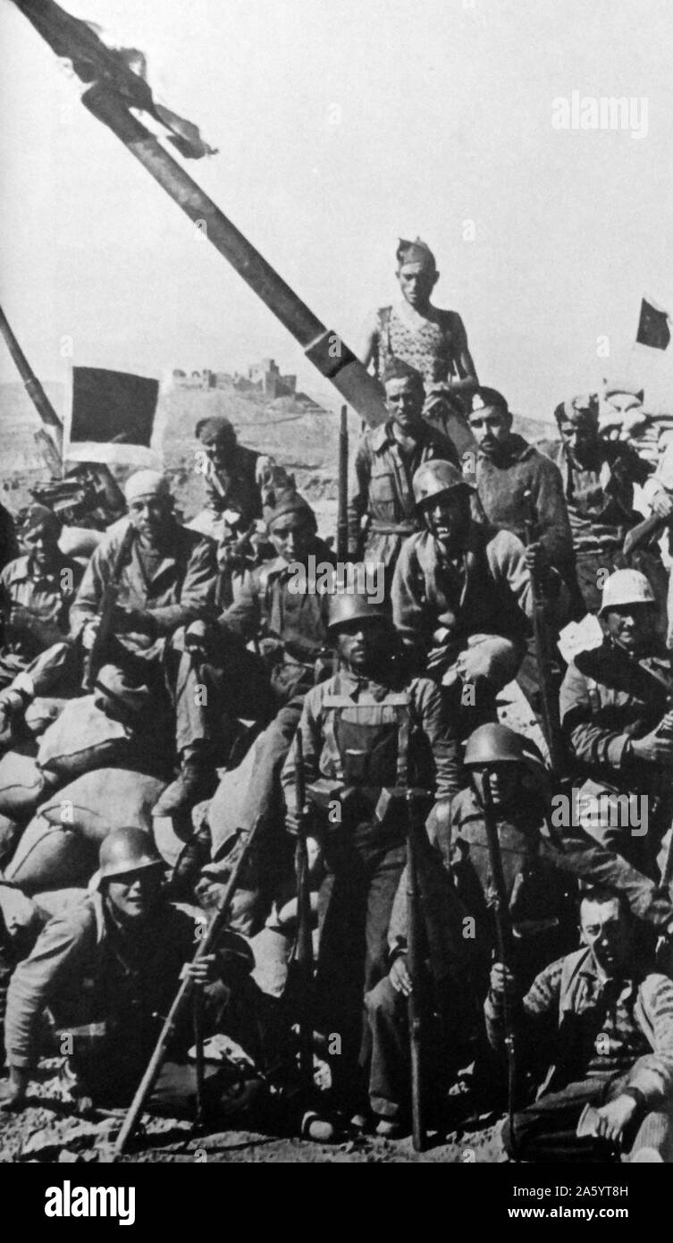 Soldats Républicains pendant la guerre civile espagnole Banque D'Images