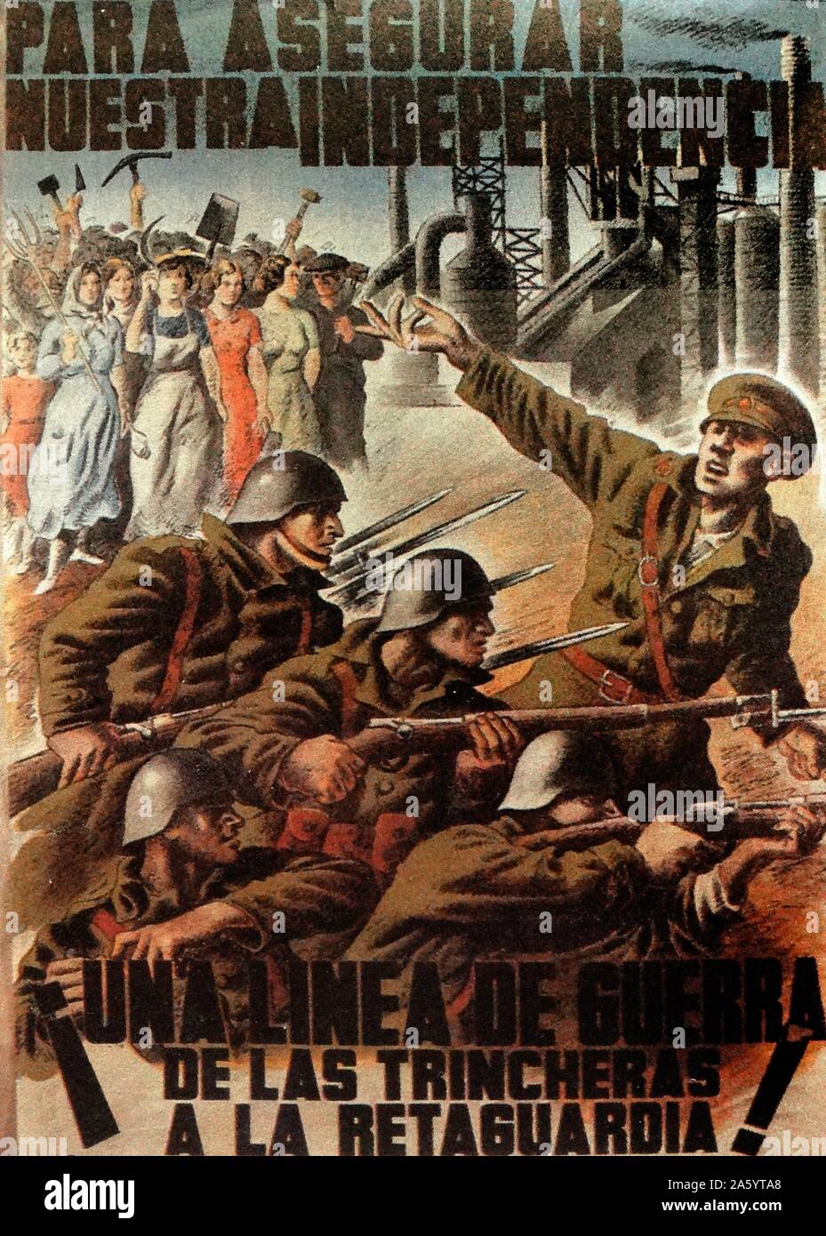 Assurer para nuestra Independencia (afin d'assurer notre indépendance) affiche de propagande républicaine de la guerre civile espagnole Banque D'Images
