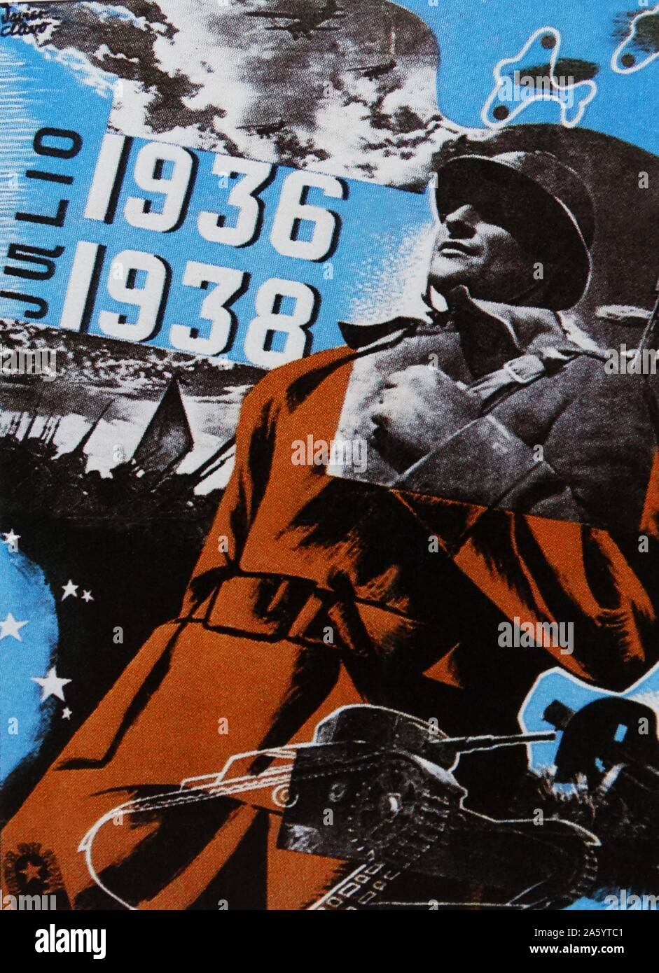 L'affiche de propagande pendant la guerre civile espagnole Banque D'Images