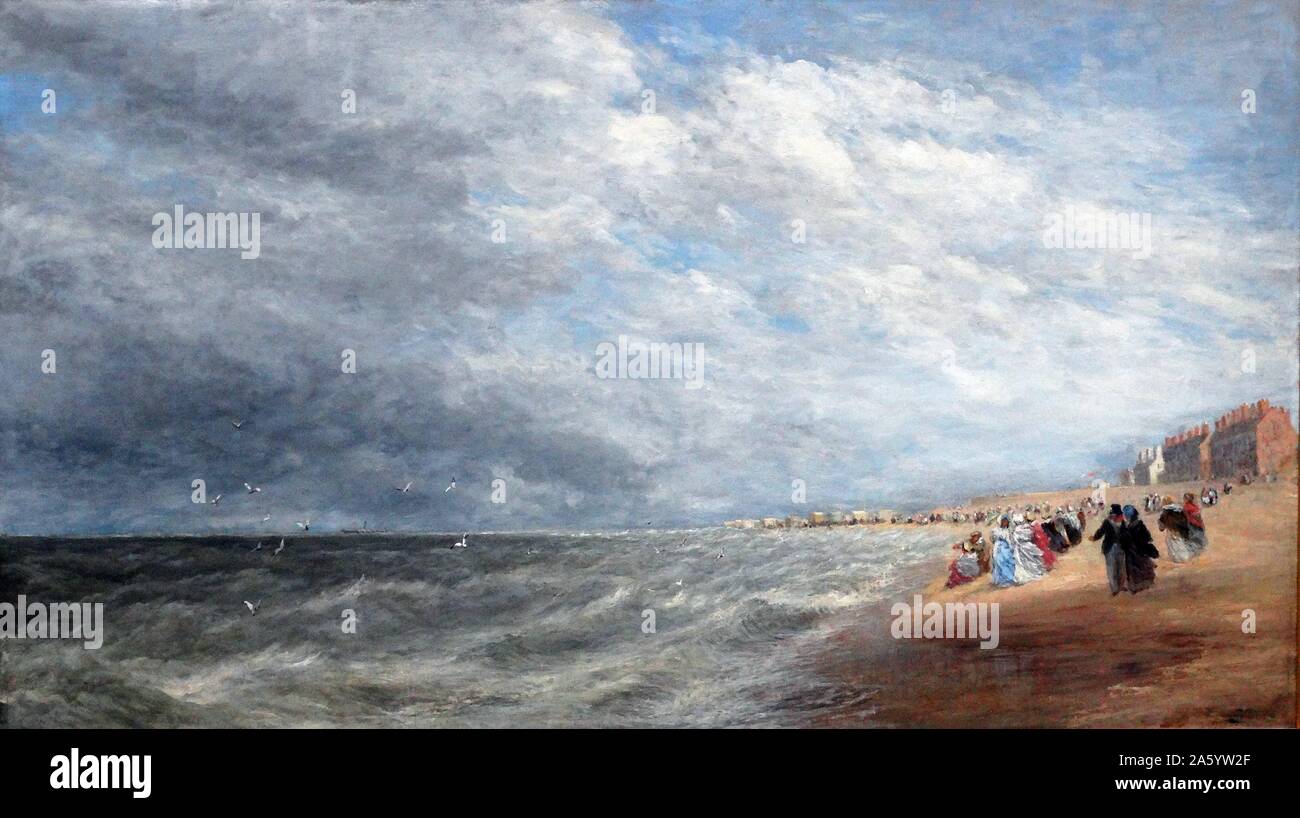 Sables bitumineux Rhyl par David Cox (1783-1859) peintre paysagiste anglais. En date du 19e siècle Banque D'Images