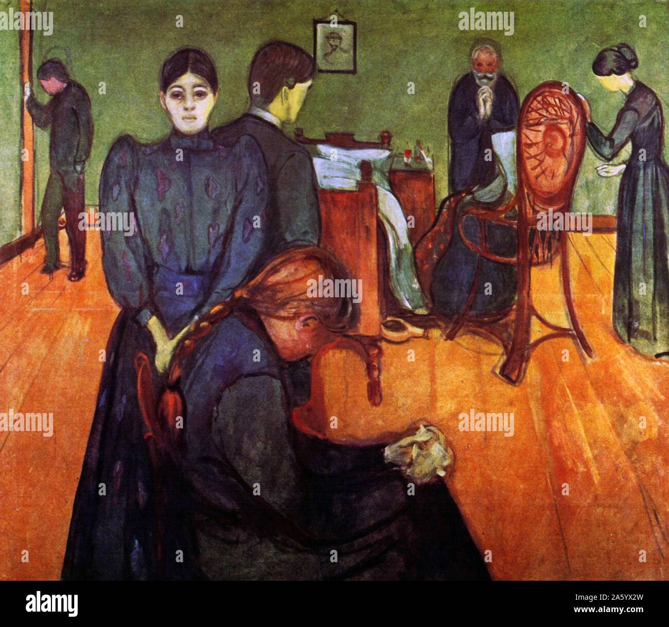 Edvard Munch (1863 - 1944). La chambre mortuaire 1892 ( La mort dans la salle des malades). La peinture expressionniste norvégien Banque D'Images