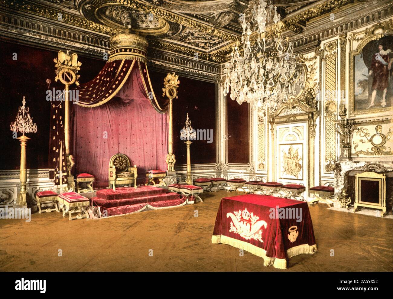 La salle du trône, Fontainebleau, France Banque D'Images