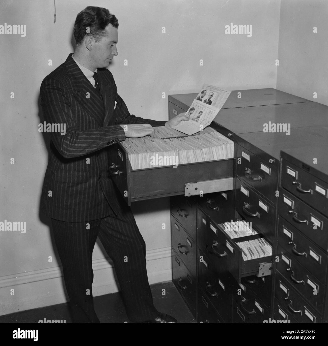 Reesearching Agent au Service Secret, AC , Washington DC 1938 Banque D'Images