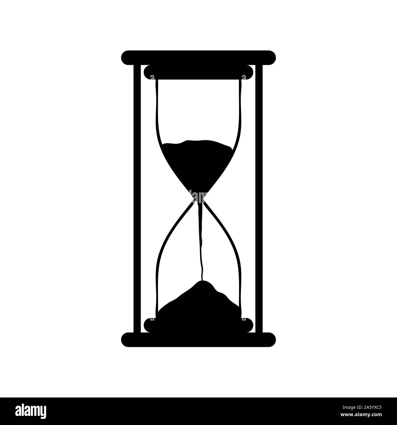 L'icône de l'image noire silhouette sablier. Vector illustration Illustration de Vecteur