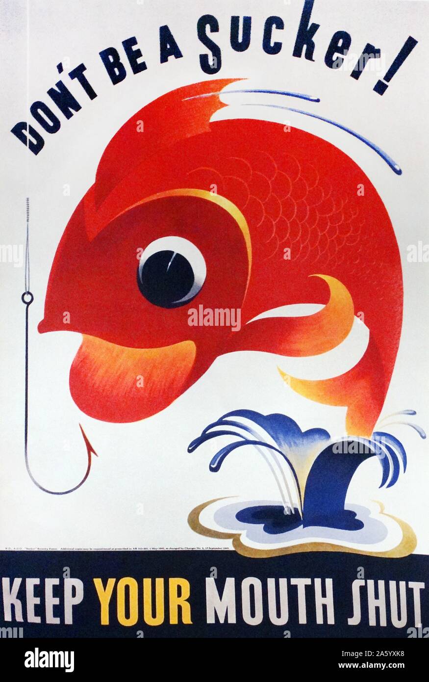 La seconde guerre mondiale affiche de propagande britannique. 'Ne pas être un idiot' 1944 Banque D'Images