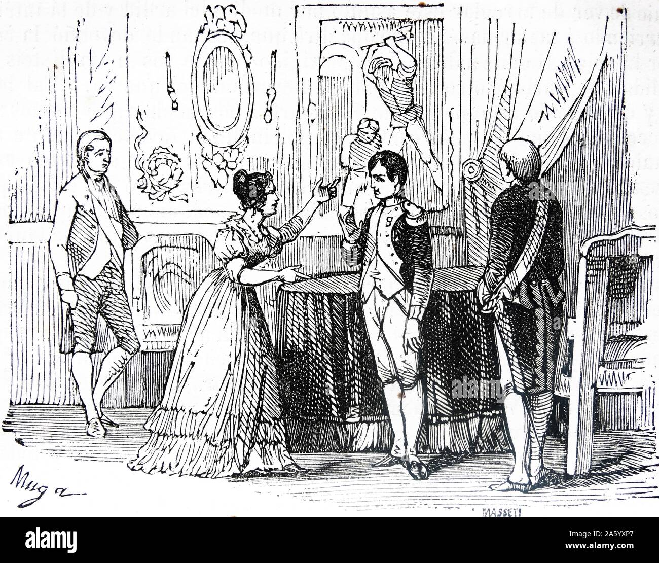 Maria Luisa de l'Espagne (1782 - 13 mars 1824), Infante d'Espagne rencontre avec Napoléon à Milan 1807 Banque D'Images