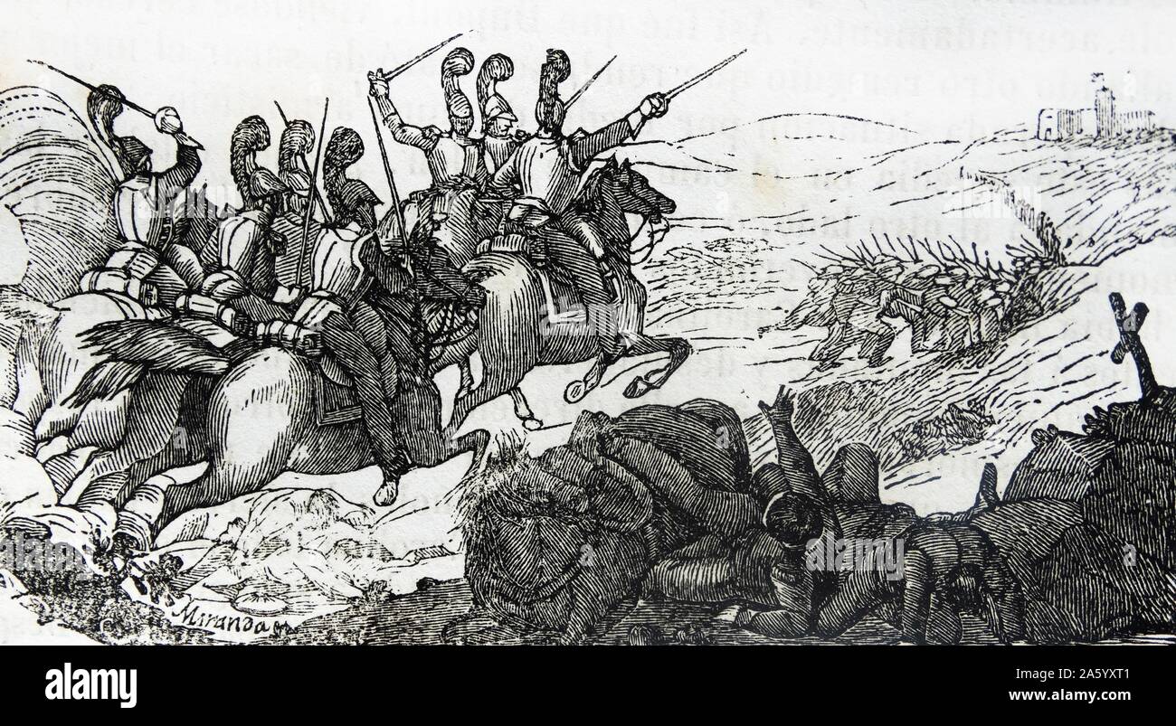 La bataille de Bailén a été menée en 1808 par l'armée espagnole de l'Andalousie, menées par les généraux Francisco Castaños et Theodor von Reding, et l'Armée de terre française Impériale II corps d'observation de la Gironde sous le général Pierre Dupont de l'étang. dans la province de Jaen Espagne du sud Banque D'Images
