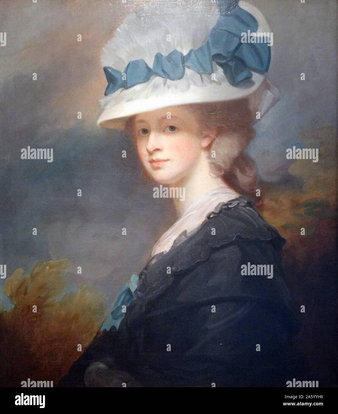 La peinture intitulée 'Mrs Rôles Sophia Catherine Heywood par George Romney (1734-1802) peintre anglais. Datée 1790 Banque D'Images
