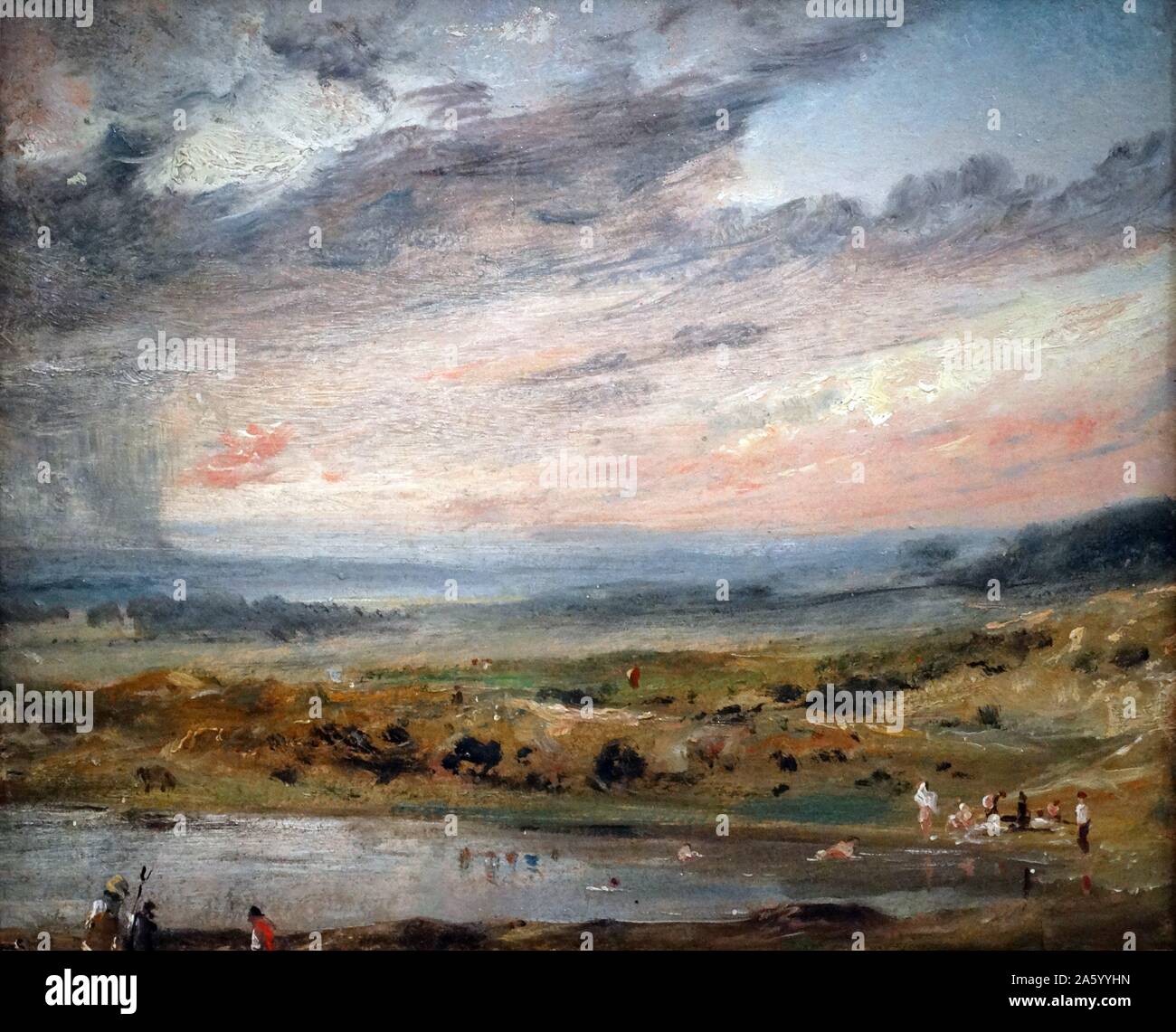 Peinture de John Constable (1776-1837) peintre romantique anglais. En date du 19e siècle Banque D'Images