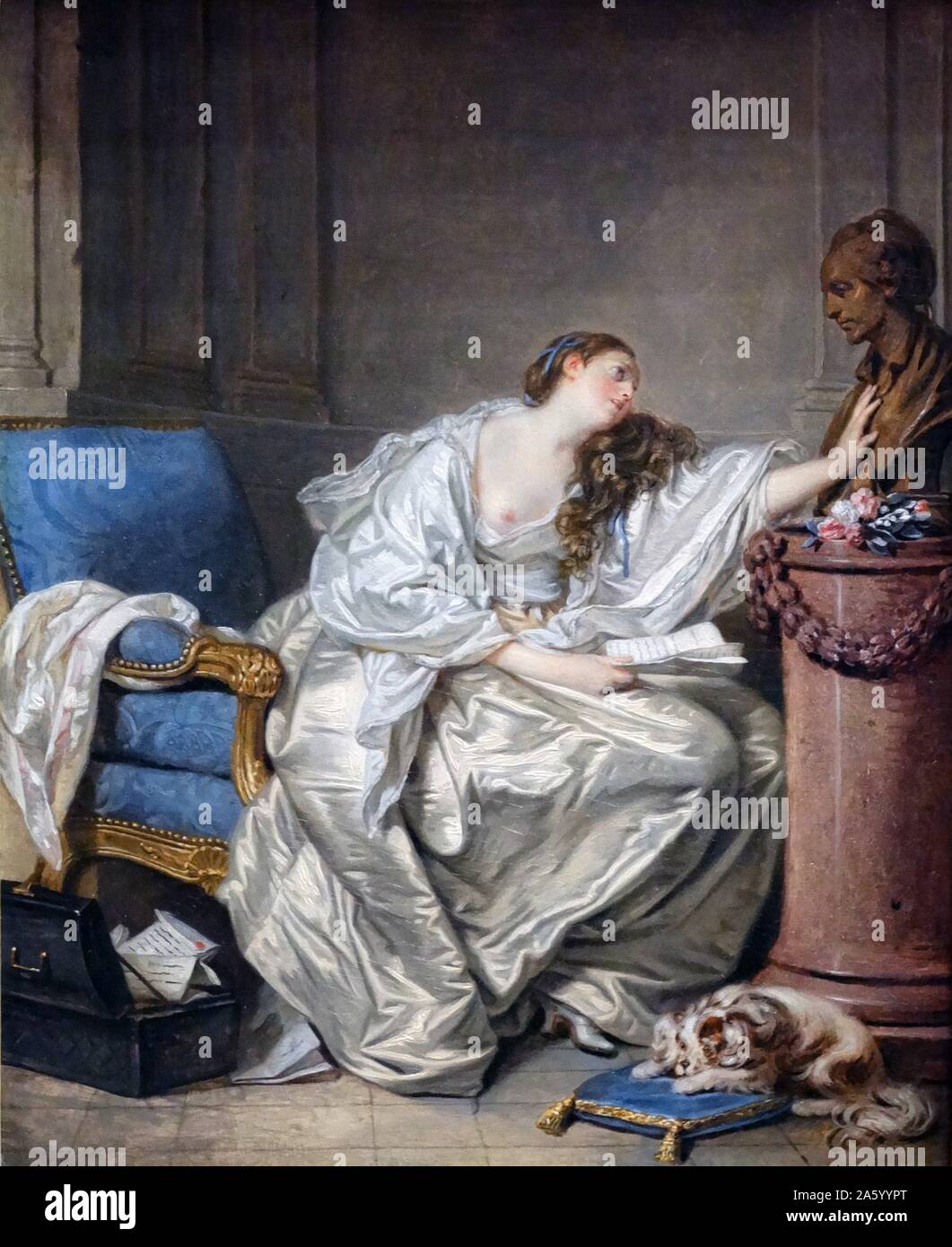 L'inconsolable veuve de Jean-Baptiste Greuze Banque D'Images