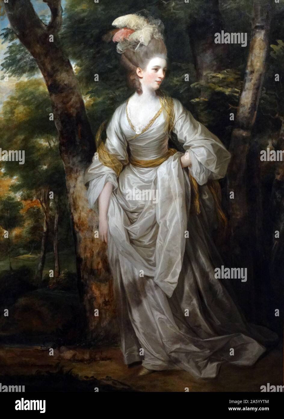 Portrait de Mme Elizabeth Karnak par Joshua Reynolds (1723-1792) peintre anglais. En date du 18e siècle Banque D'Images