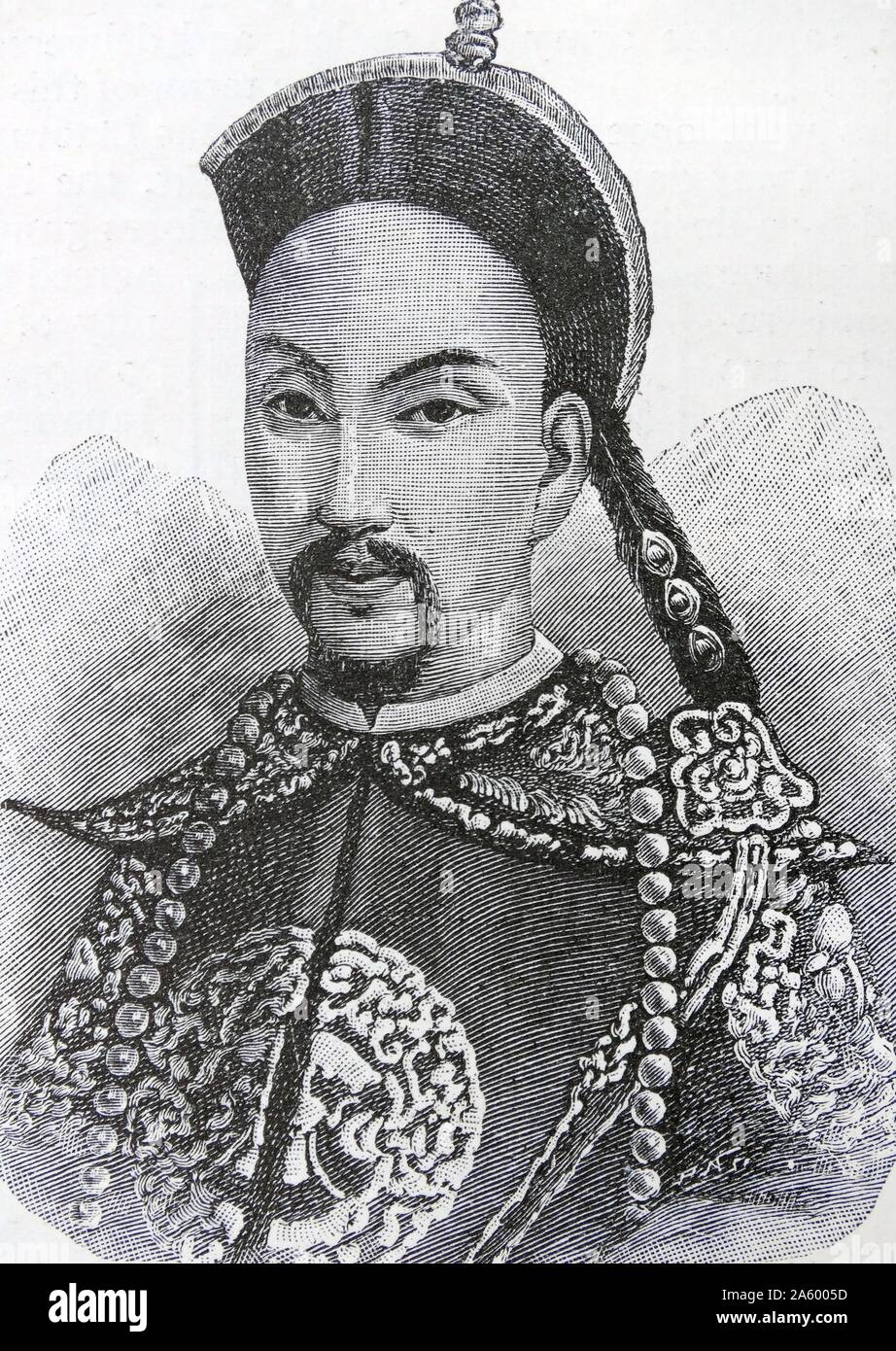 Portrait de l'empereur Guangxu (1871-1908) onzième empereur de la dynastie des Qing, et le neuvième empereur Qing de régner sur la Chine. Banque D'Images