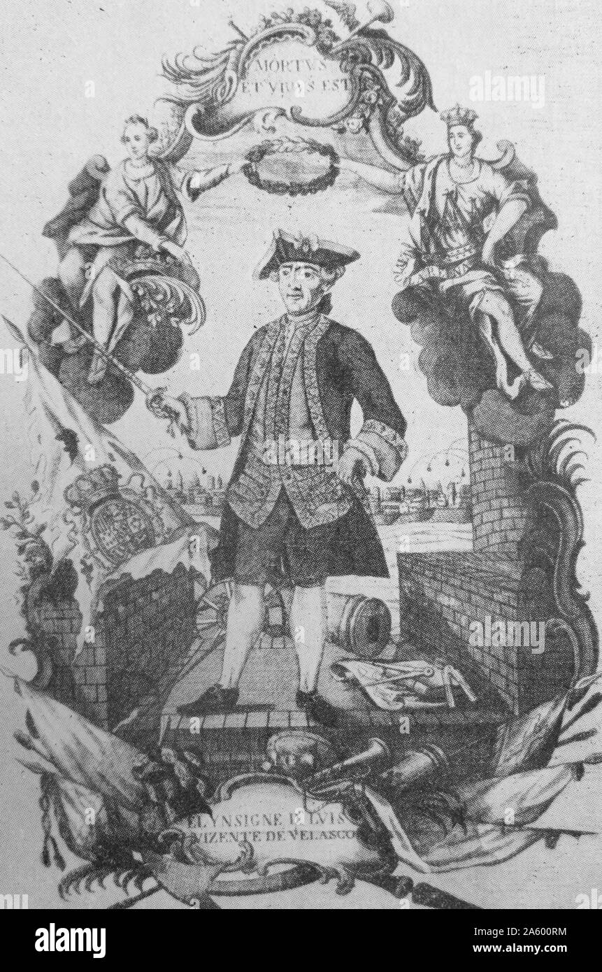Portrait de Luis Vicente de Velasco (1711-1762) commandant de la marine royale de la marine espagnole. En date du 18e siècle Banque D'Images