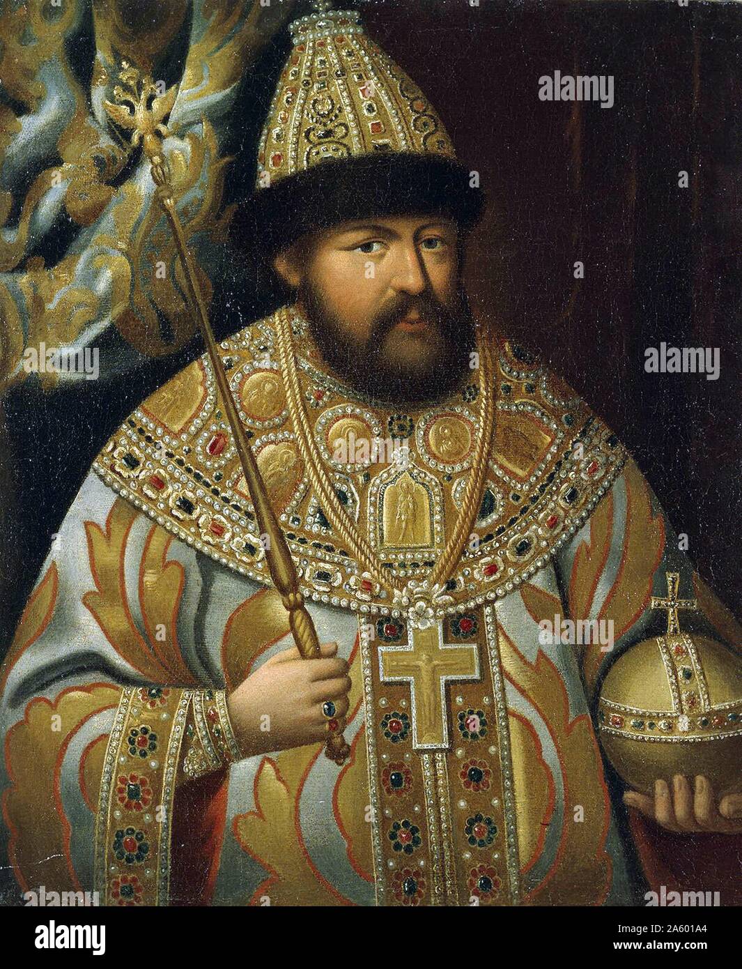 Aleksey Mikhaïlovitch (1629 - 1676) Le Tsar Alexis I ; de la Russie. Son règne a vu l'invasion russe d'origine polonaise lituanienne-Commonwealth, la guerre avec la Suède ; le Raskol schisme dans l'Église orthodoxe russe ; et la révolte de Stenka Razine cosaque Banque D'Images