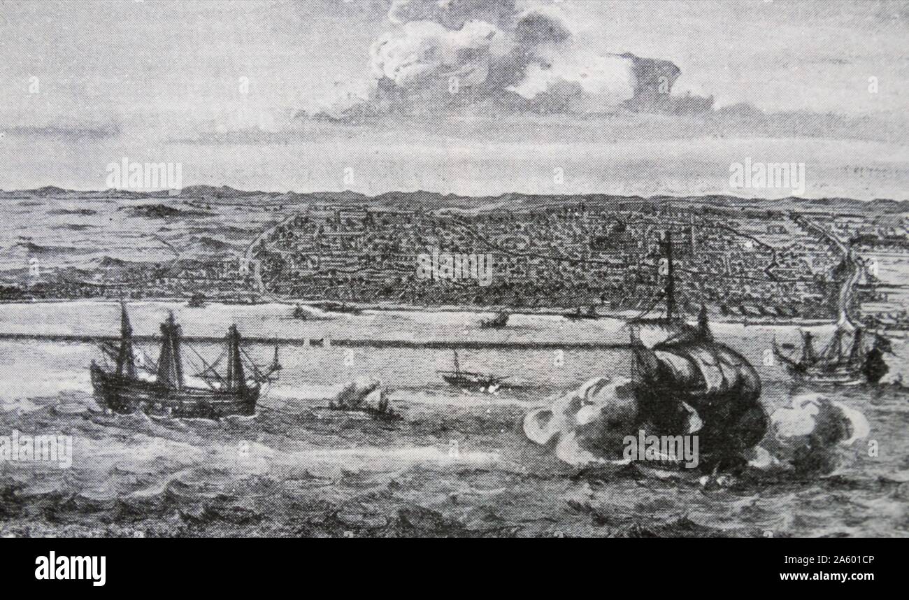 Ville de Bantam dans Java. Administré par la Dutch East India Company en Asie du Sud-Est (Indonésie), en 1750 Banque D'Images