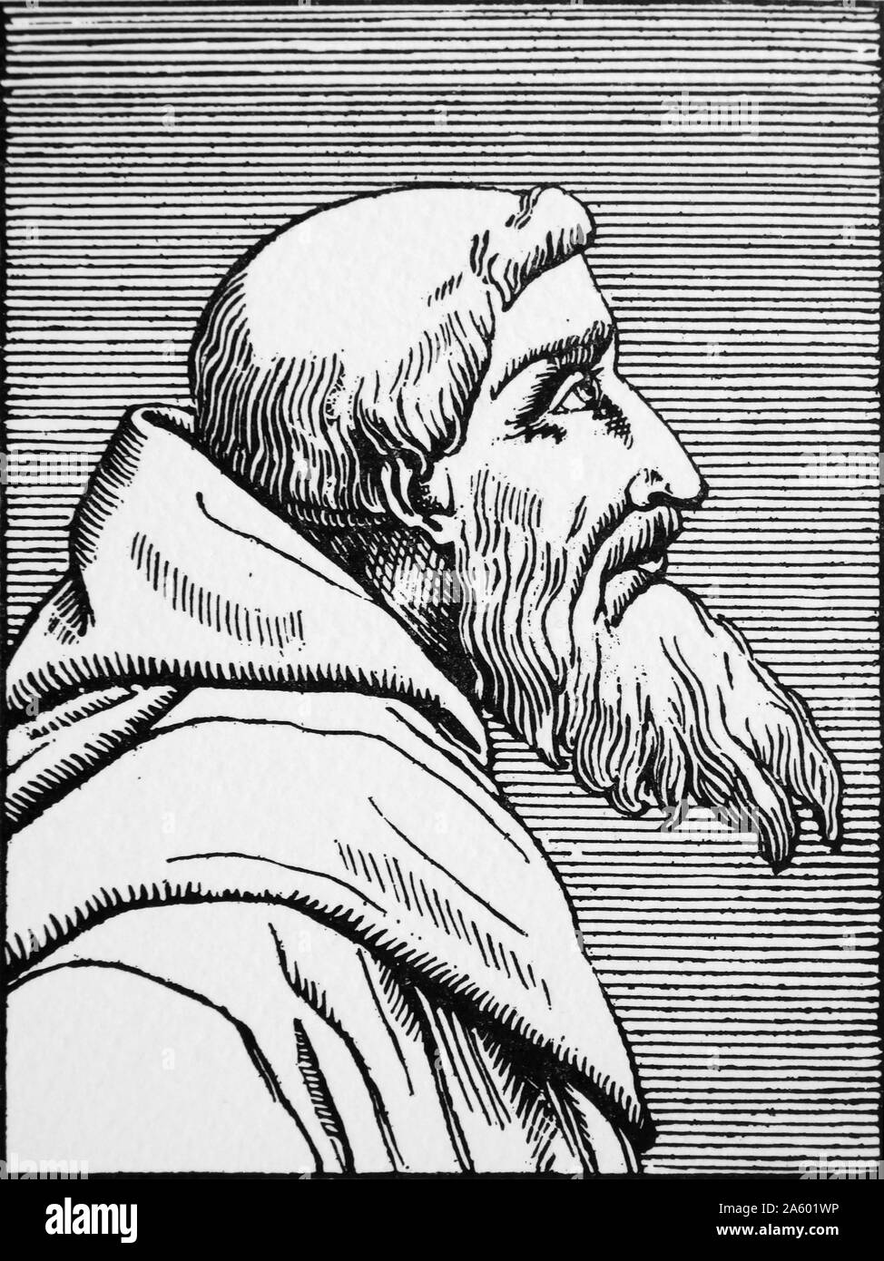 Gravure de Bernardino Ochino fut bani (1487-1564) un italien, qui a été élevé Catholique et plus tard s'est tourné vers le Protestantisme. En date du 16e siècle Banque D'Images