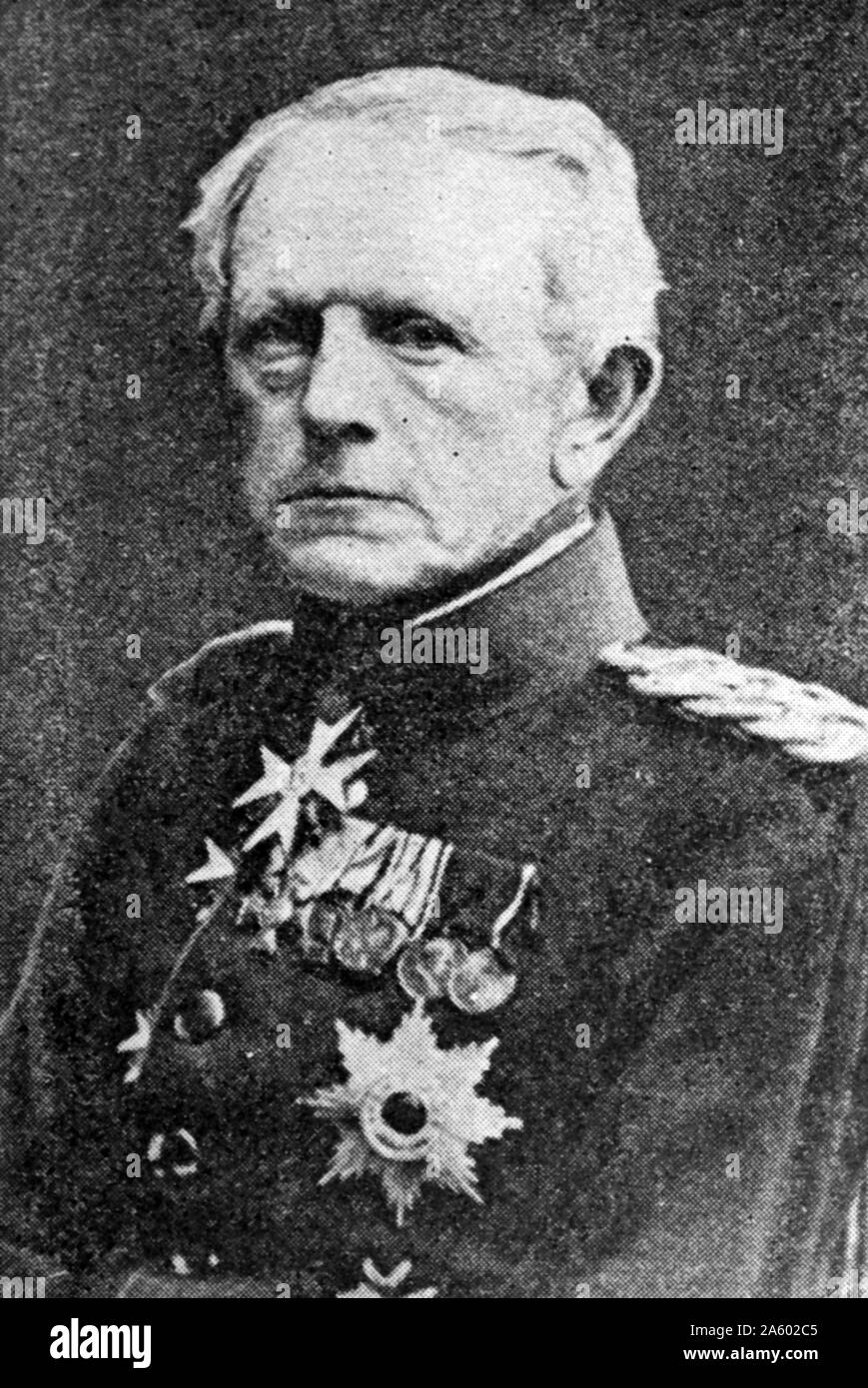 Portrait photographique de Helmuth von Moltke l'ancien (1800-1891) un maréchal allemand. En date du 19e siècle Banque D'Images