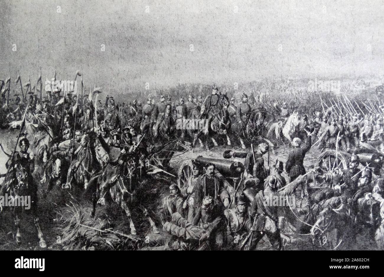 Portrait du roi Guillaume Ier de Prusse (1797-1888) au cours de la bataille de Königgrätz Banque D'Images