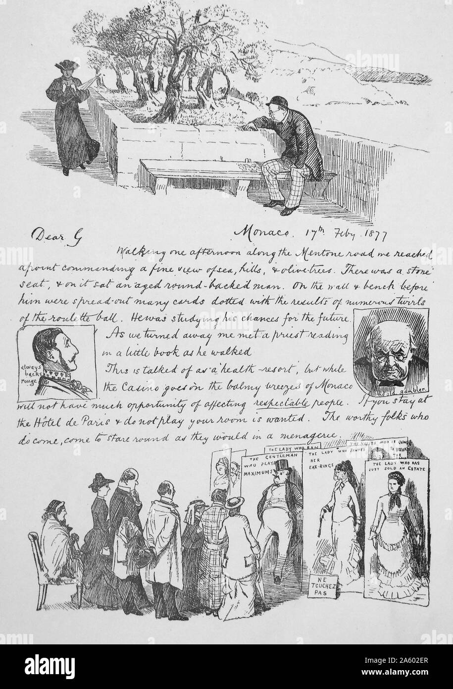 Graphique par Randolph Caldecott (1846-1886) un artiste et illustrateur britannique. En date du 19e siècle Banque D'Images