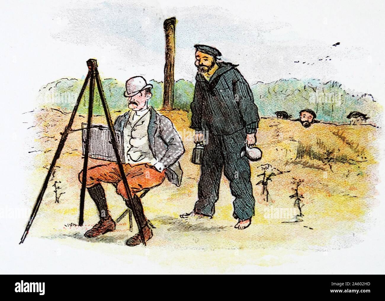 Graphique par Randolph Caldecott (1846-1886) un artiste et illustrateur britannique. En date du 19e siècle Banque D'Images