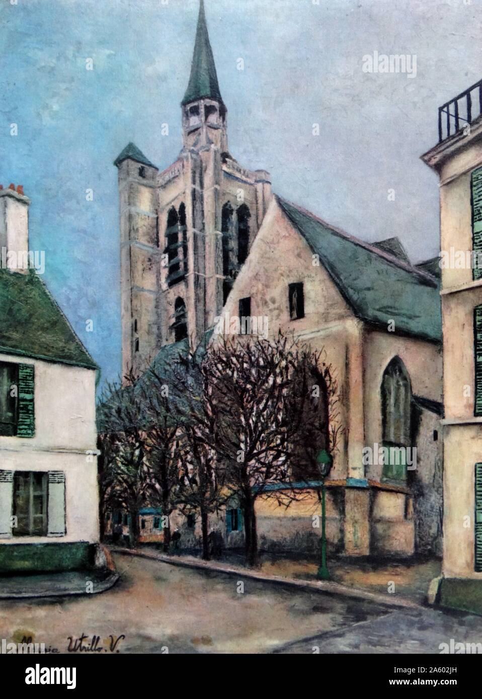Maurice Utrillo (1883 - 1955) l'Église De La Fère-en-tardenois (Aisne), vers 1940 Banque D'Images