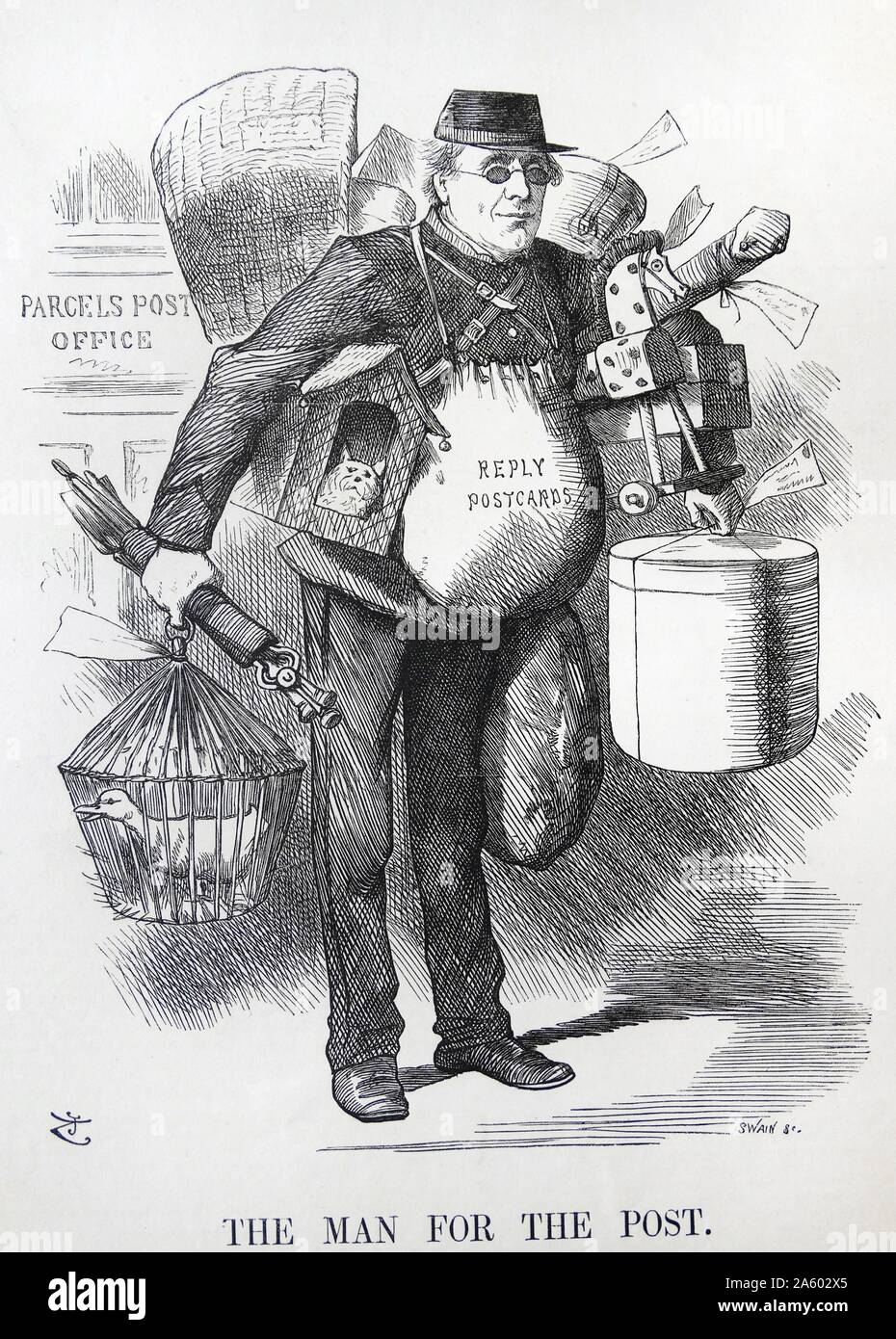 Henry FAWCETT - 1833-1884. Ministre des Postes - Présente le colis postal 1882. Banque D'Images