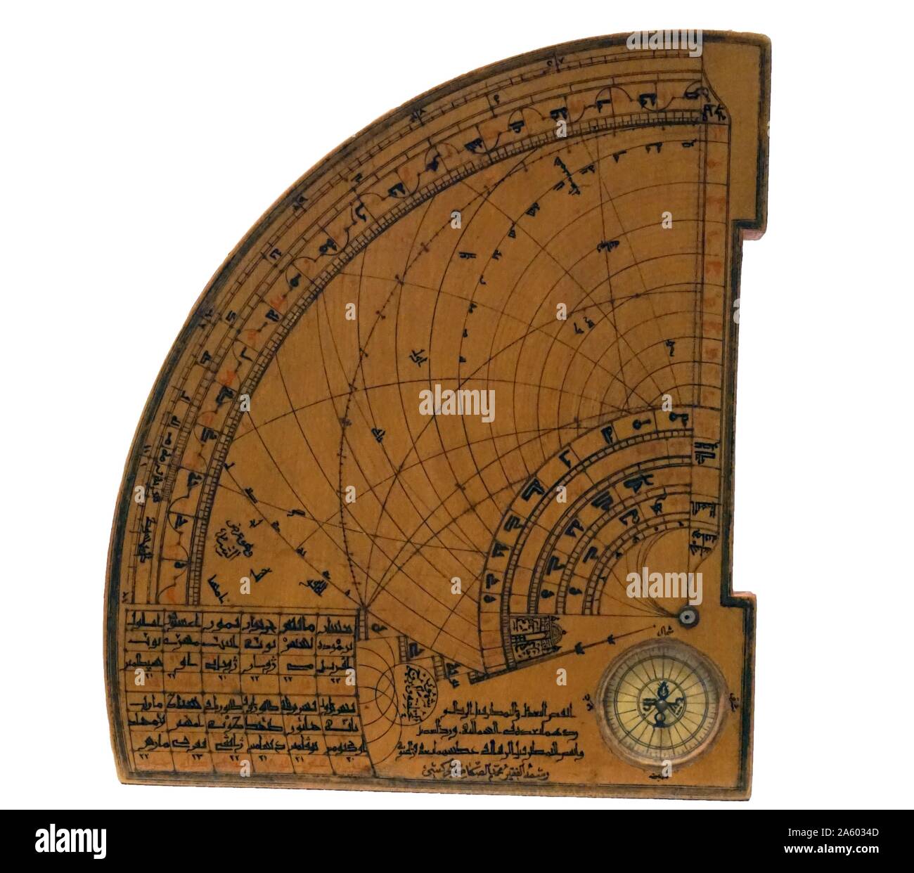 14e siècle, l'instrument de la grille astrolabic combine la conception islamique et de l'anglais valeurs astronomiques. En date du 14e siècle Banque D'Images