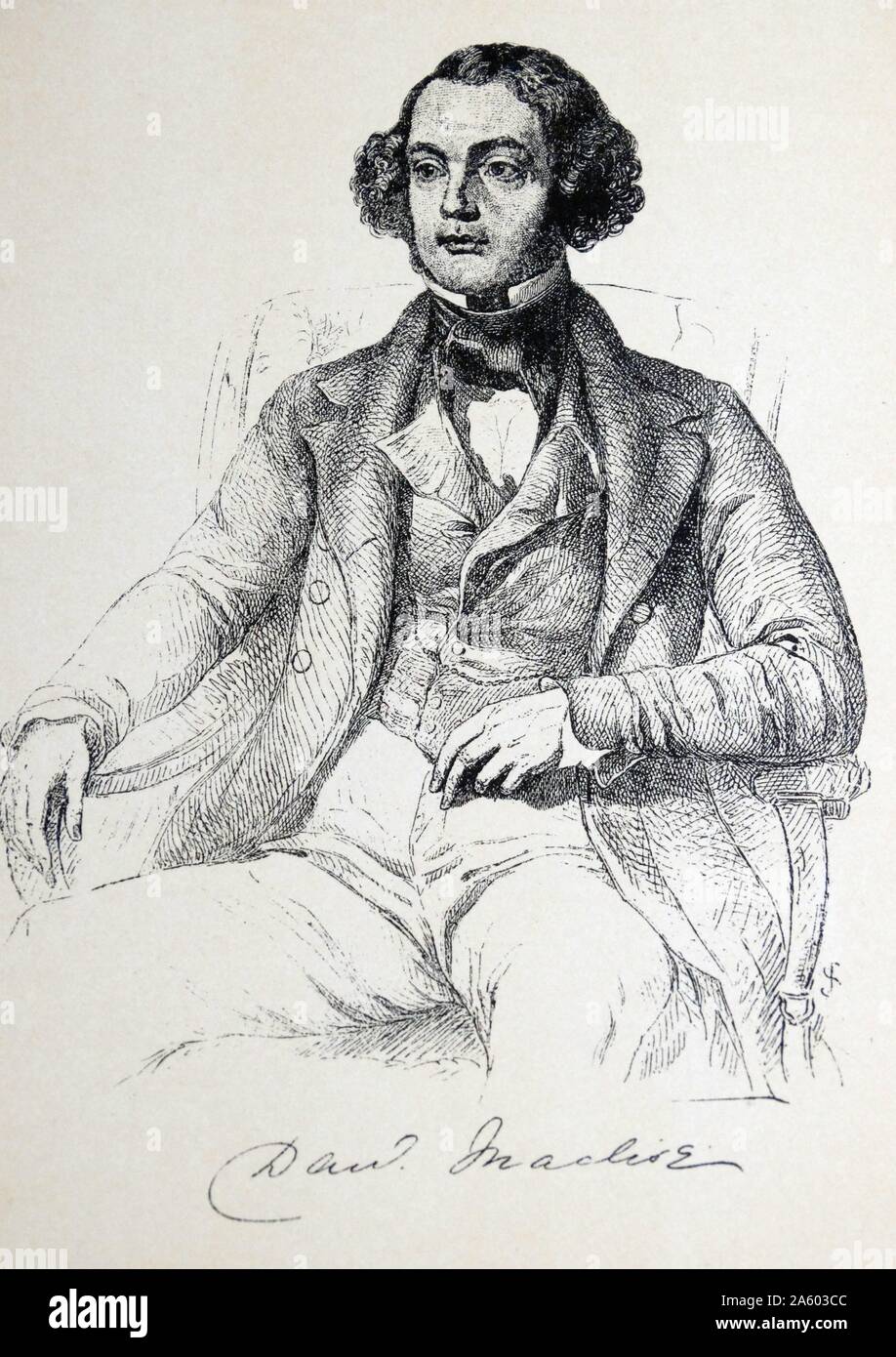 Portrait de Daniel Maclise (1806-1870) L'histoire de l'Irlande, littéraire et portrait, peintre et illustrateur. En date du 19e siècle Banque D'Images