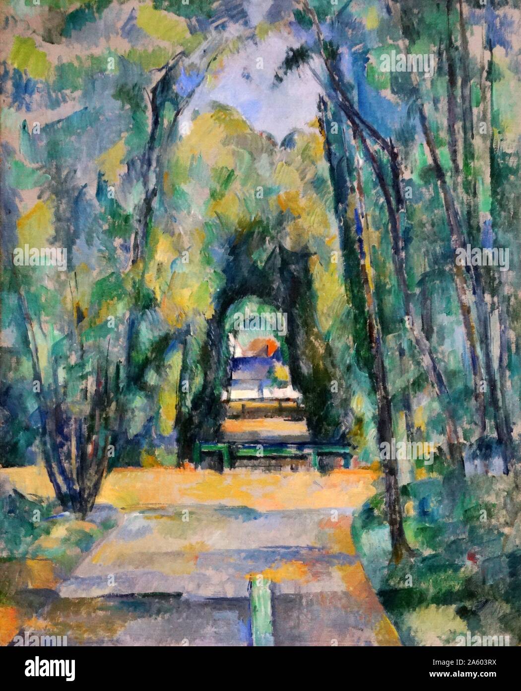 La peinture intitulée "Avenue à Chantilly' par Paul Cézanne (1839-1906) un artiste français et peintre postimpressionniste. En date du 19e siècle Banque D'Images