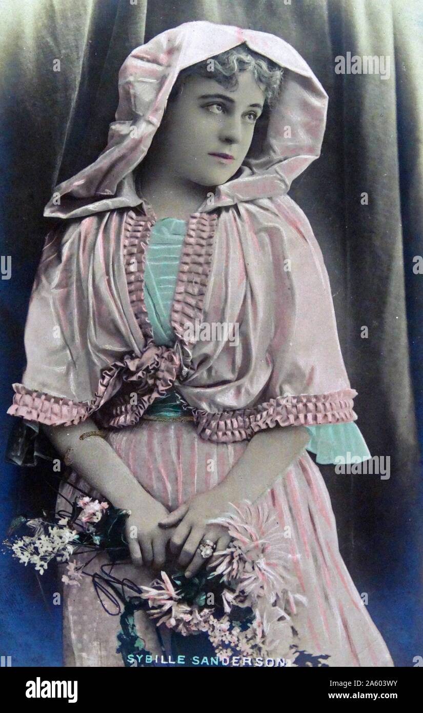 Sibyl Sanderson (1864-1903) un soprano d'au cours de la Belle Époque parisienne. En date du 19e siècle Banque D'Images