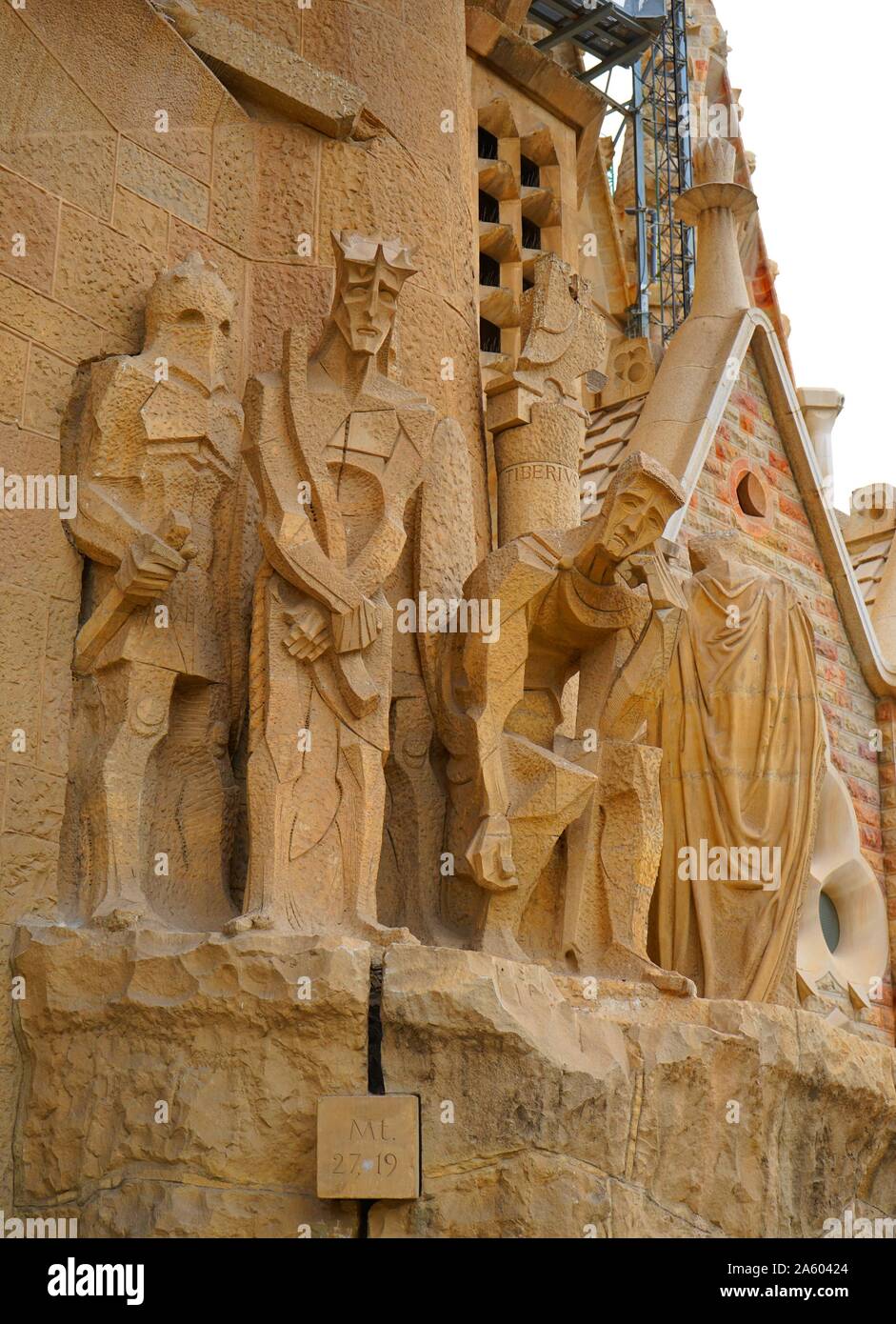Détails de l'extérieur de la Temple Expiatori Basílica je de la Sagrada Família, une église catholique romaine de Barcelone, conçu par l'architecte espagnol Antoni Gaudí (1852-1926). En date du 21e siècle Banque D'Images