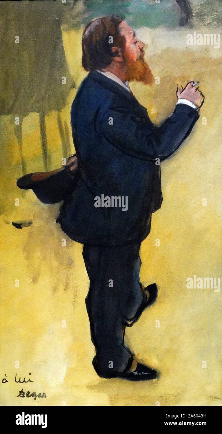 La peinture intitulée 'Carlo Pellegrini' par Paul Cézanne (1839-1906) un artiste français et peintre postimpressionniste. En date du 19e siècle Banque D'Images