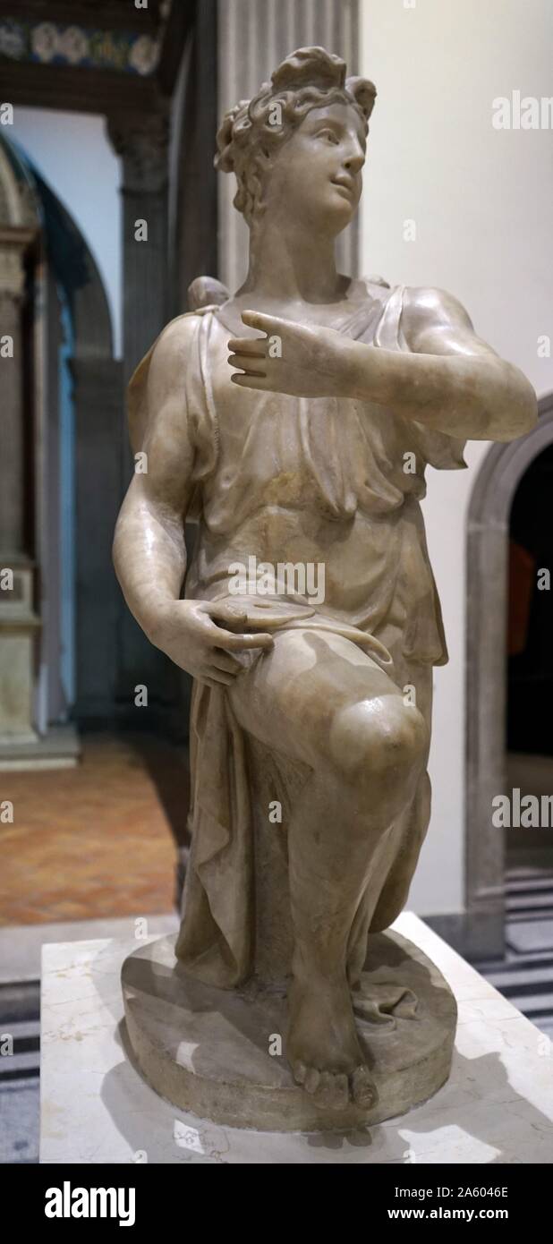 Une Satute de ange agenouillé (l'un d'une paire). Peut-être faite par Silvio Cosini (1495-1549) sculpteur italien. En date du 16e siècle Banque D'Images
