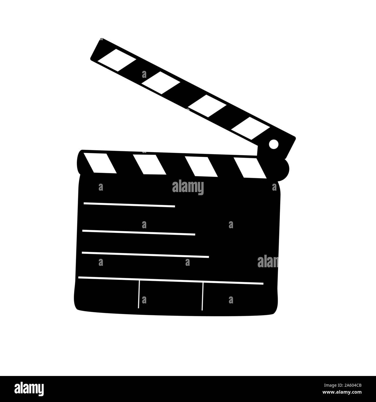 Clap noir Silhouette films cinéma conseil symbole. Vector illustration Illustration de Vecteur