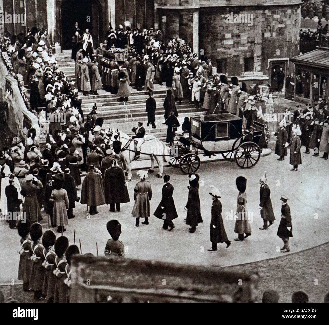 Photographie prise lors de l'enterrement du roi George V (1865-1936) à l'abbaye de Westminster. En date du 20e siècle Banque D'Images