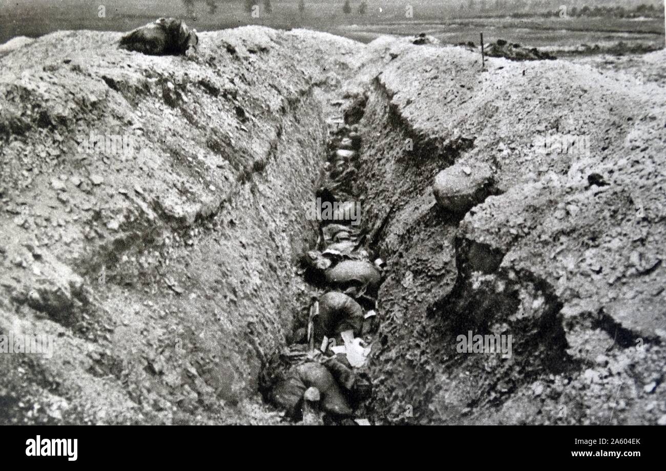 Photographie d'une tranchée allemande utilisée pendant la Grande Guerre. En date du 20e siècle Banque D'Images