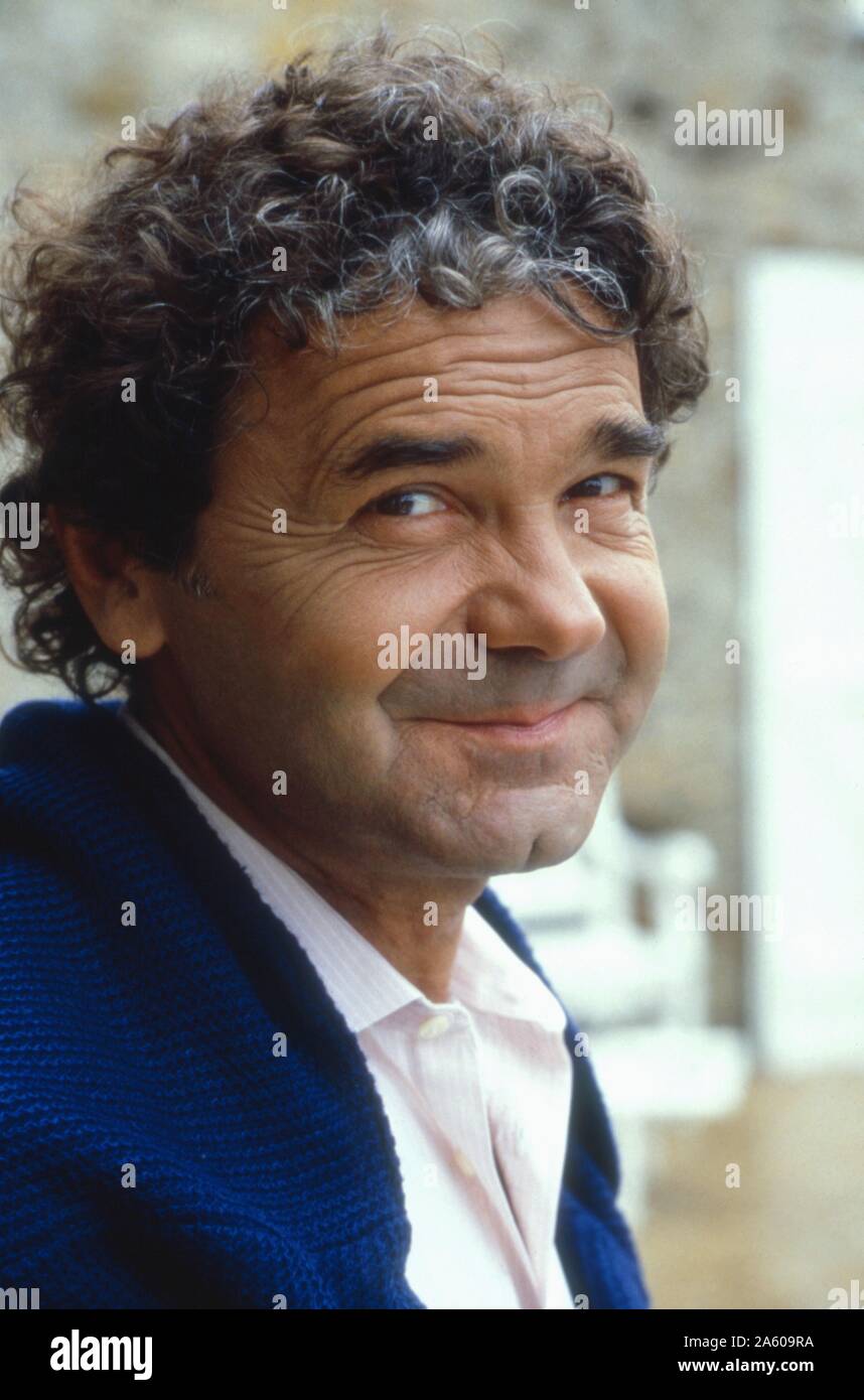 Le chanteur-compositeur français Pierre Perret à Nangis en 1989. Banque D'Images