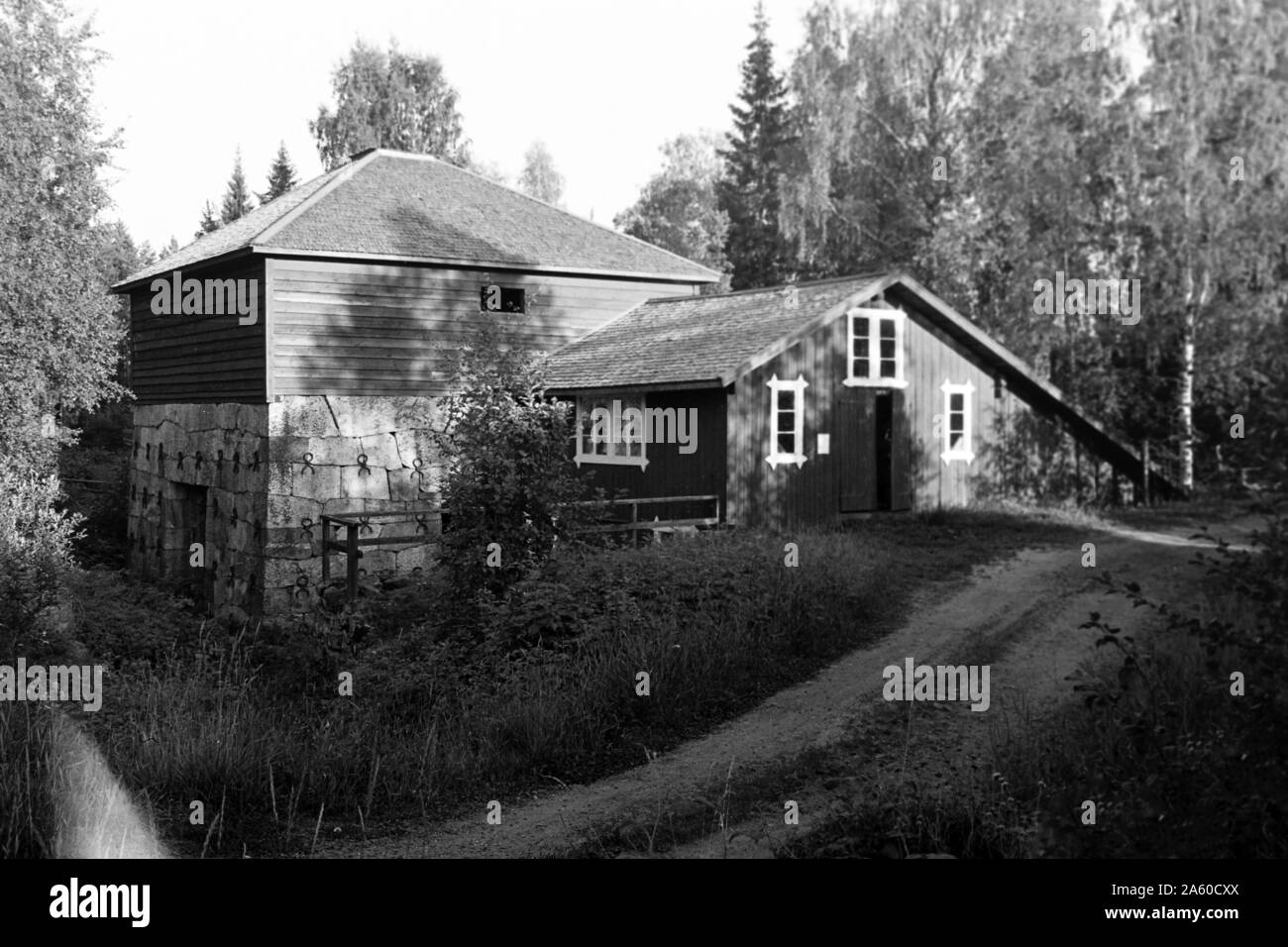 Haus am Hochofen, Schweden, 1969. Chambre au haut fourneau, Suède, 1969. Banque D'Images