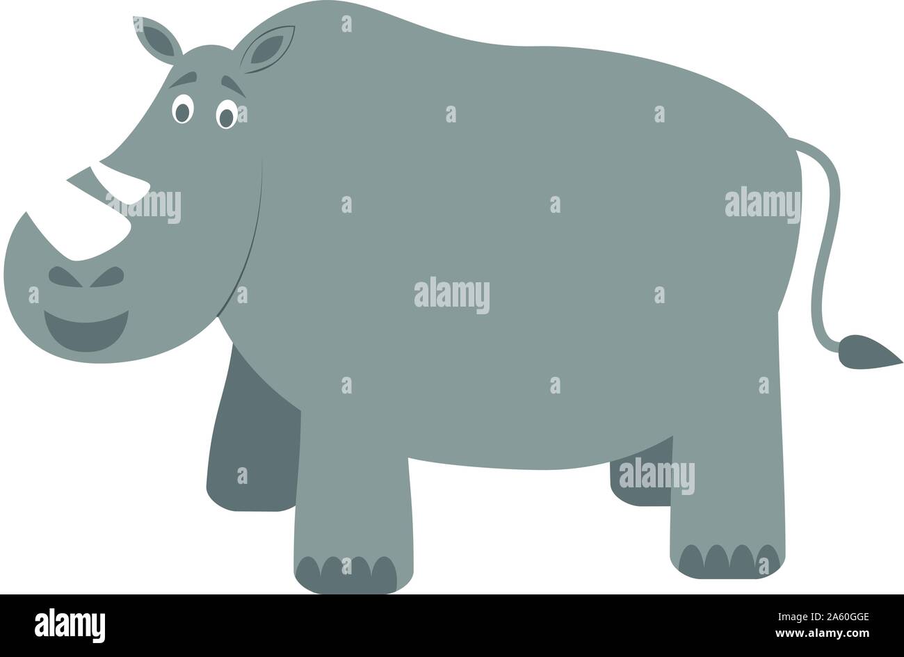 Cute cartoon rhino vector illustration Illustration de Vecteur