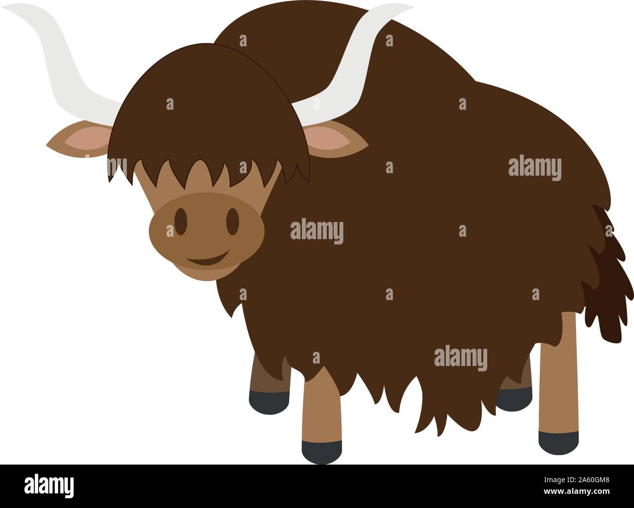 Cute cartoon yak vector illustration Illustration de Vecteur