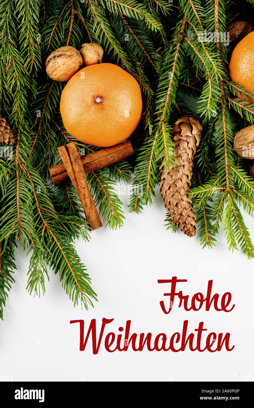 Frohe Weihnachten, carte postale de Noël Banque D'Images