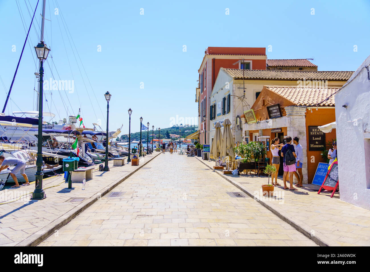 La jolie ville de Gaios, le principal port et le port de l'île, Paxos, îles Ioniennes, îles grecques, Grèce, Europe Banque D'Images