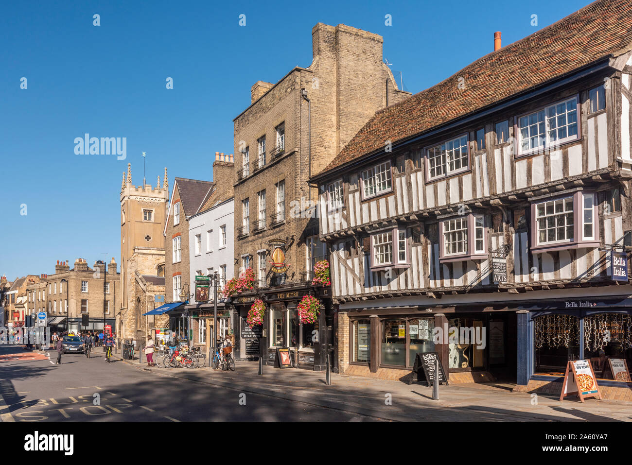 La mitre et le Baron de boeuf pubs, Bridge Street, Cambridge, Cambridgeshire, Angleterre, Royaume-Uni, Europe Banque D'Images