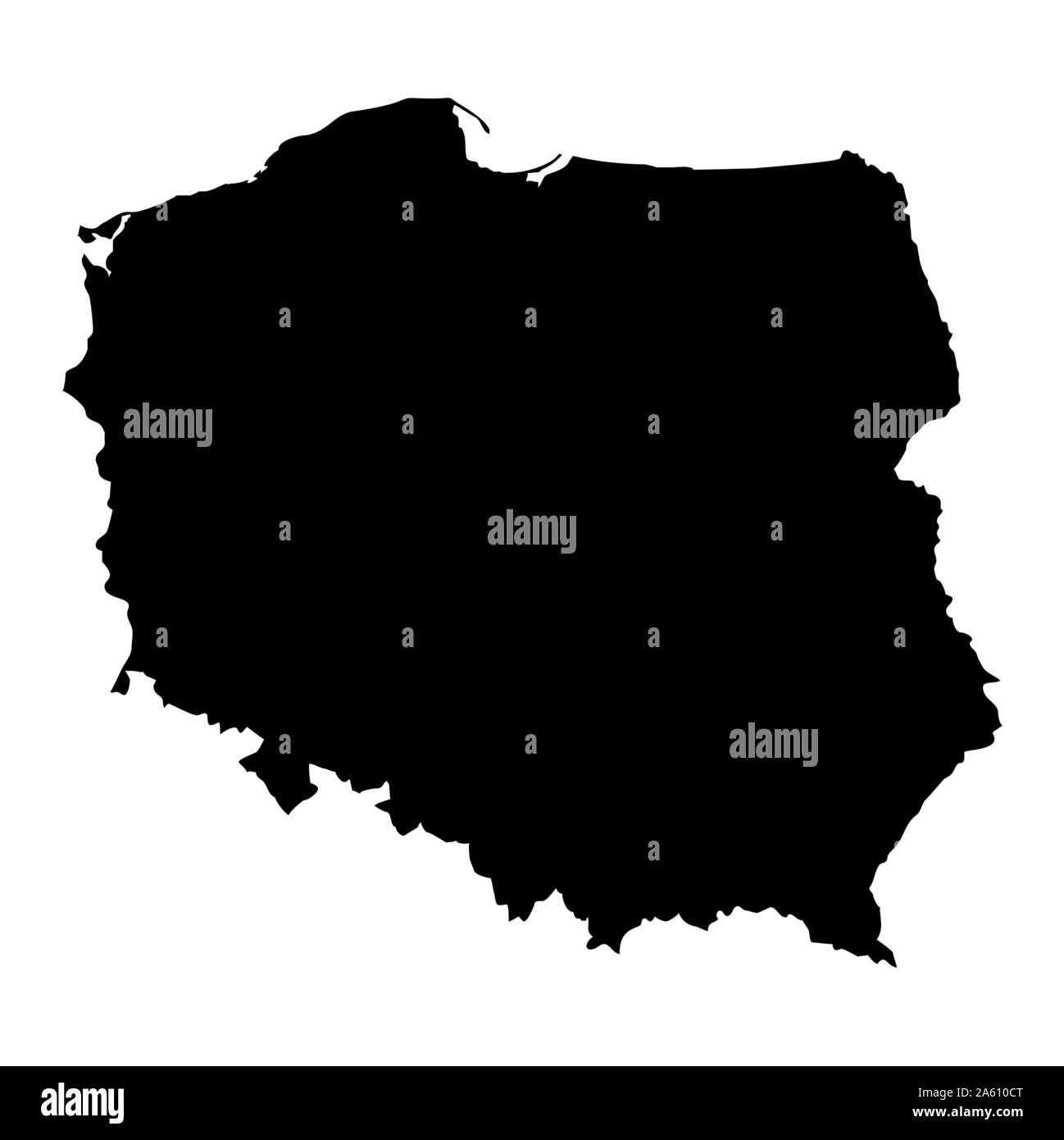 Pologne carte silhouette Illustration de Vecteur