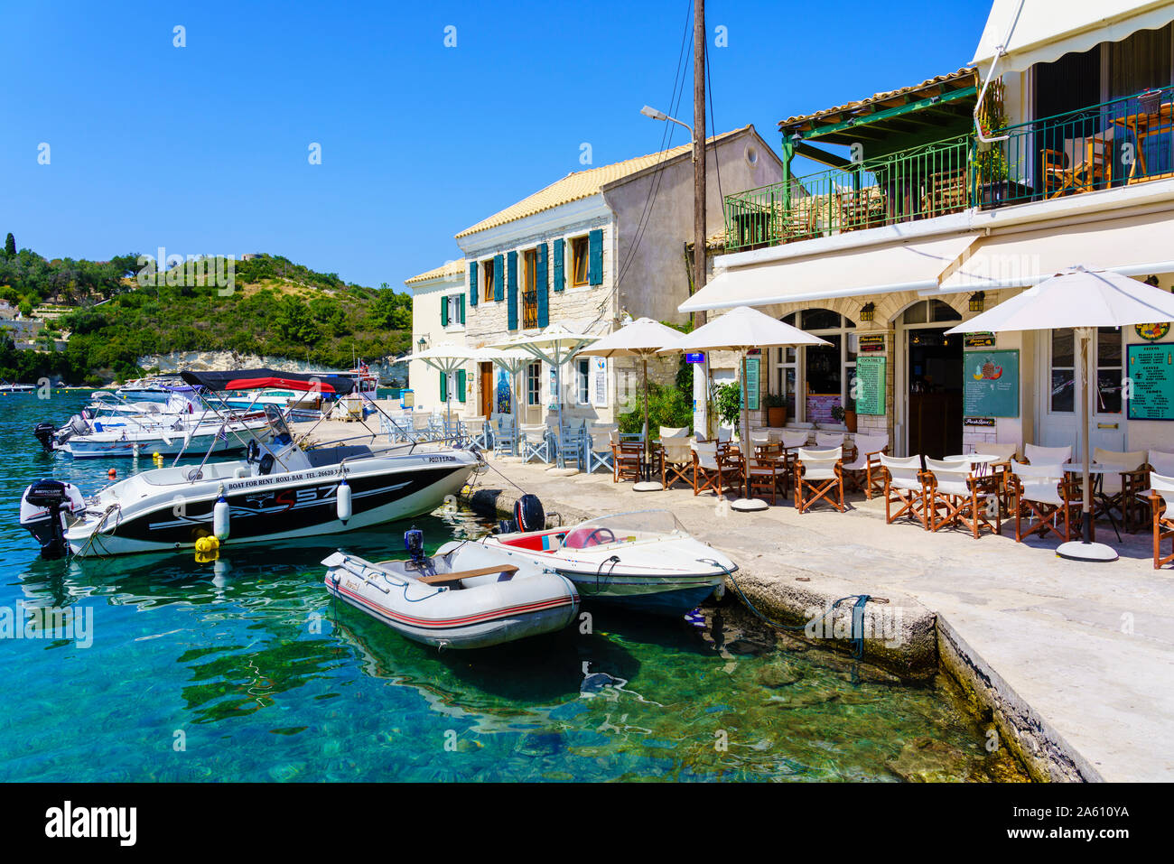 Loggos (Longos), Paxos, îles Ioniennes, îles grecques, Grèce, Europe Banque D'Images